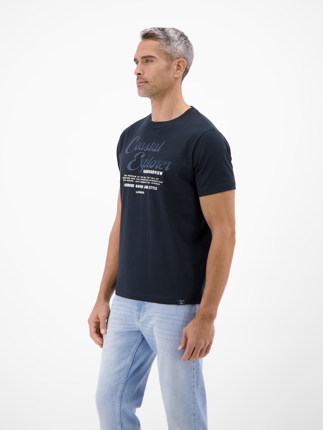 LERROS T-Shirt »T-Shirt aus 100 % Baumwolle mit Brustprint«