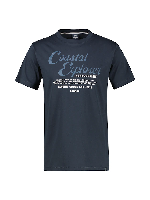 LERROS T-Shirt »T-Shirt aus 100 % Baumwolle mit Brustprint«