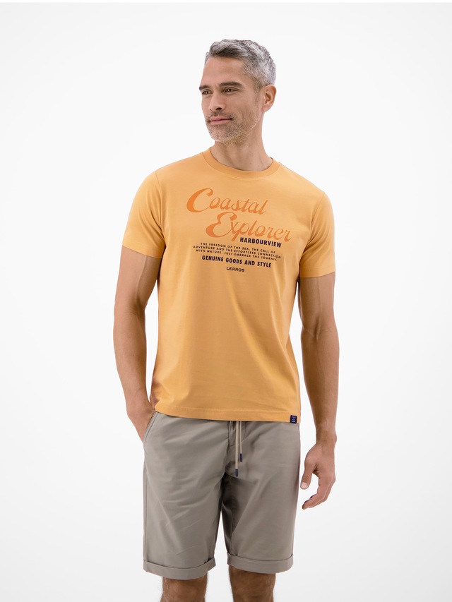 LERROS T-Shirt »T-Shirt aus 100 % Baumwolle mit Brustprint«