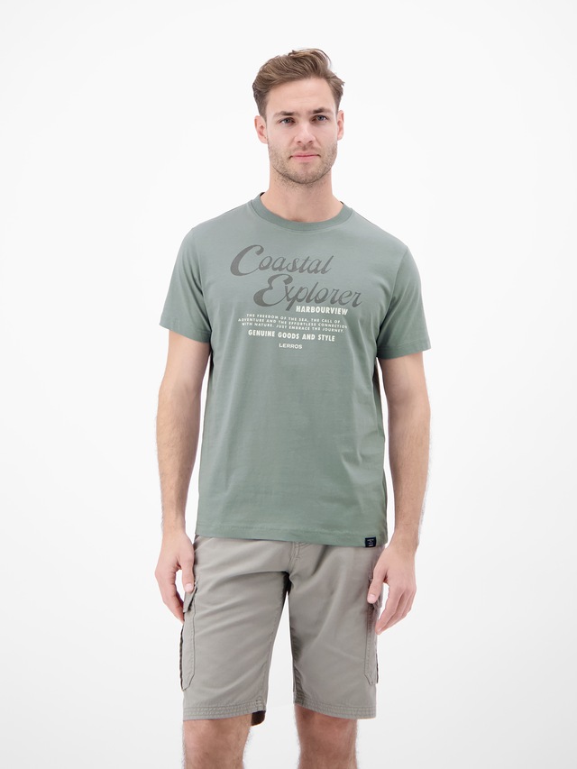 LERROS T-Shirt »T-Shirt aus 100 % Baumwolle mit Brustprint«
