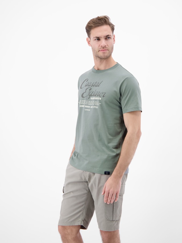 LERROS T-Shirt »T-Shirt aus 100 % Baumwolle mit Brustprint«