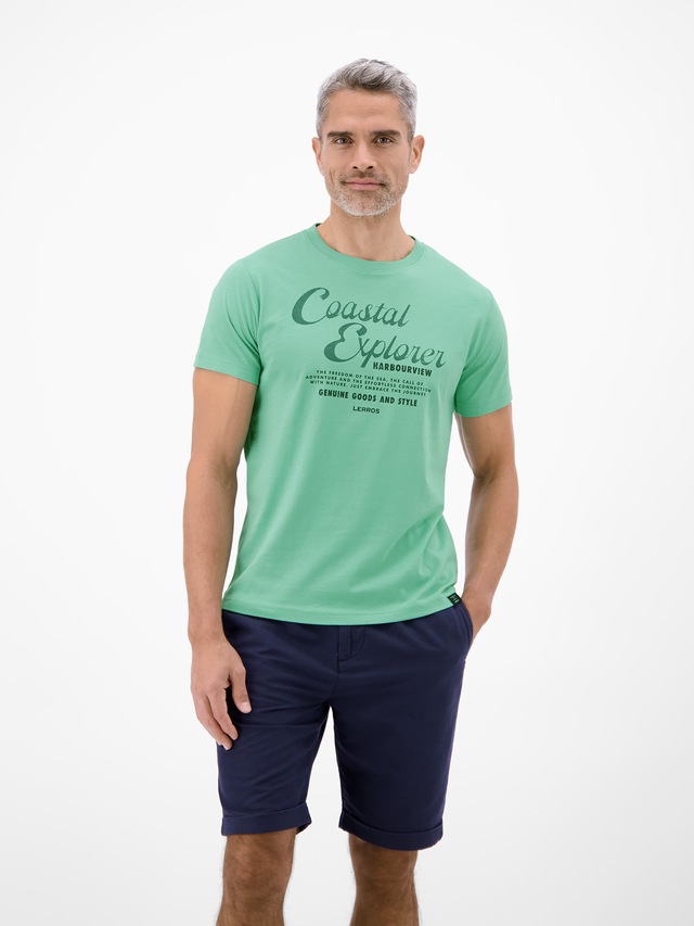 LERROS T-Shirt »T-Shirt aus 100 % Baumwolle mit Brustprint«