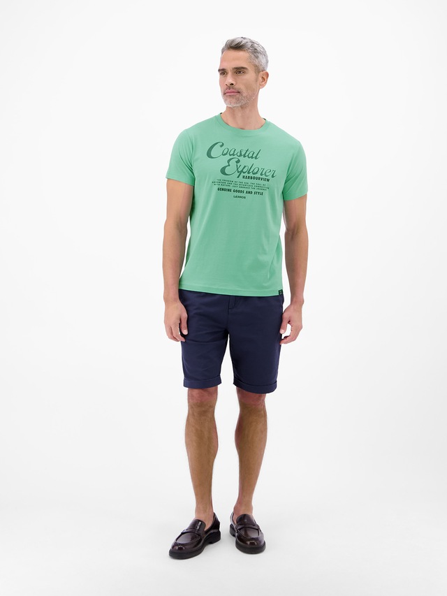 LERROS T-Shirt »T-Shirt aus 100 % Baumwolle mit Brustprint«