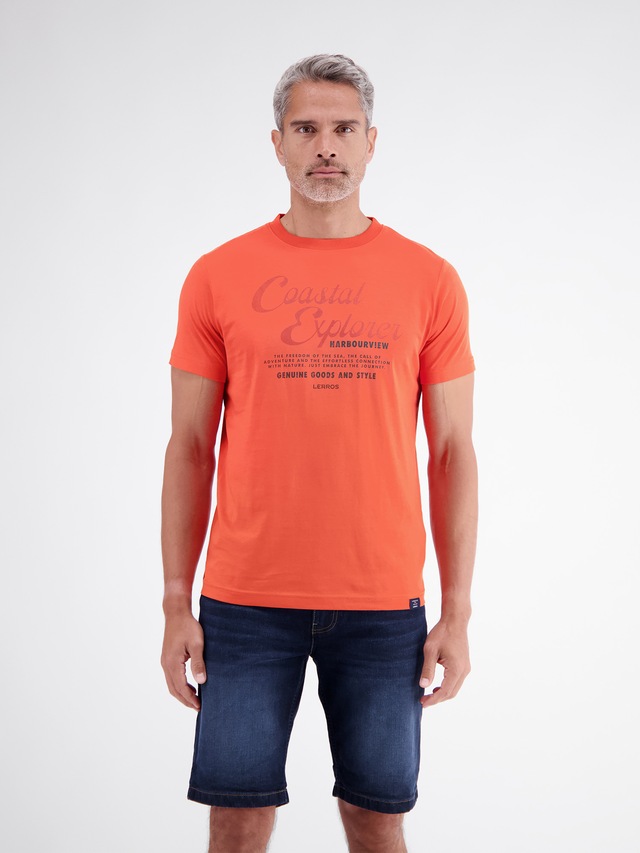 LERROS T-Shirt »T-Shirt aus 100 % Baumwolle mit Brustprint«