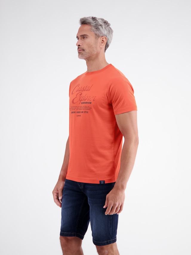 LERROS T-Shirt »T-Shirt aus 100 % Baumwolle mit Brustprint«