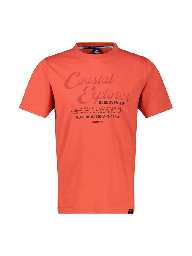 LERROS T-Shirt »T-Shirt aus 100 % Baumwolle mit Brustprint«