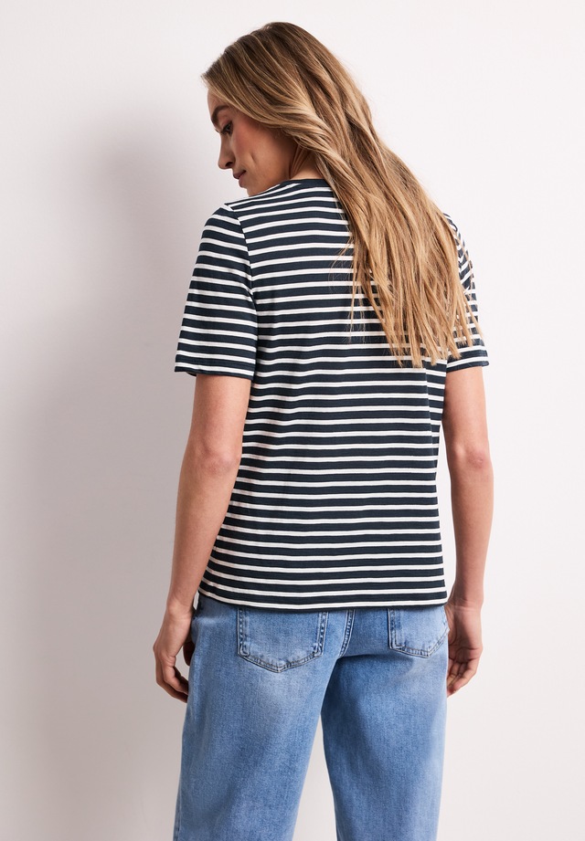 STREET ONE T-Shirt mit abgerundetem V-Ausschnitt