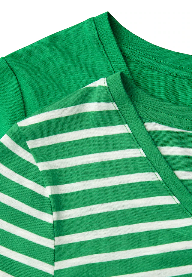 STREET ONE T-Shirt mit abgerundetem V-Ausschnitt