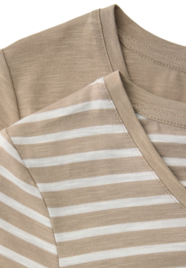 STREET ONE T-Shirt mit abgerundetem V-Ausschnitt