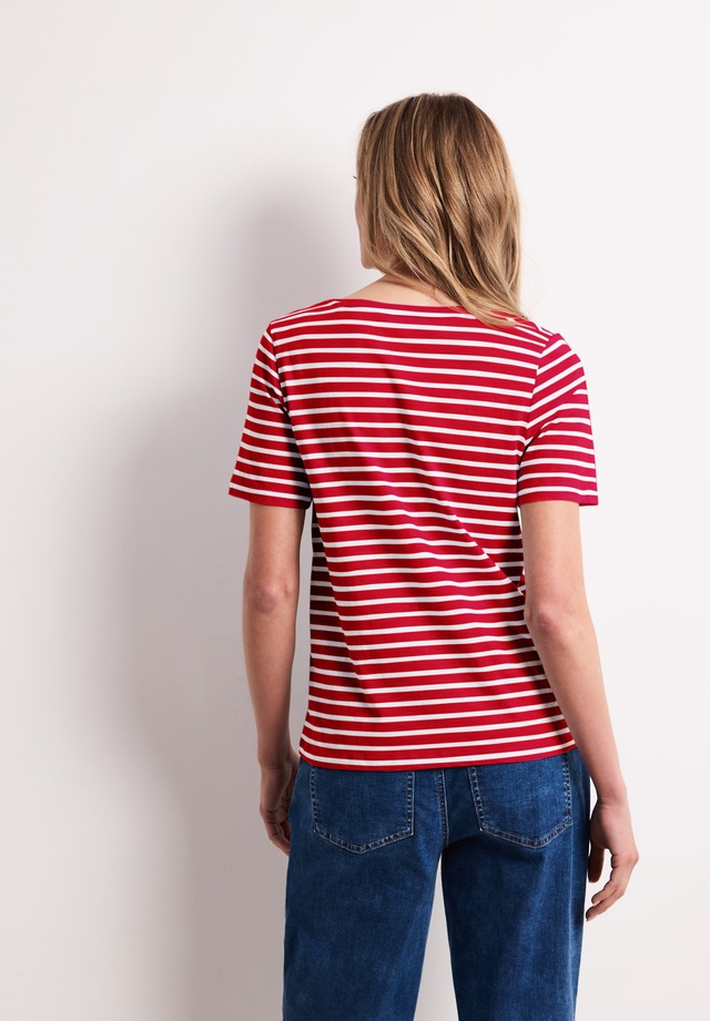 STREET ONE T-Shirt mit abgerundetem V-Ausschnitt