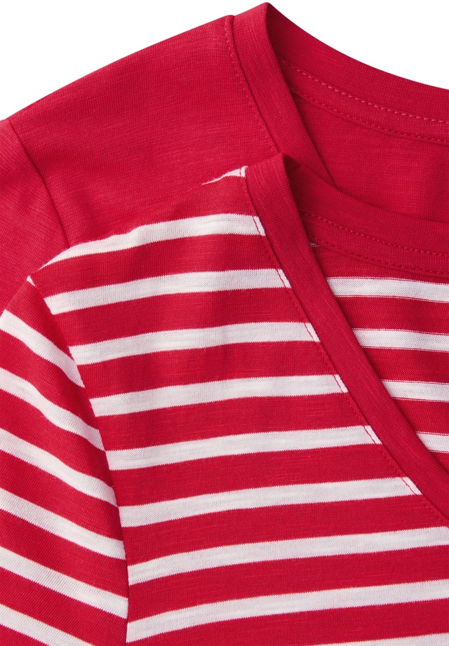STREET ONE T-Shirt mit abgerundetem V-Ausschnitt