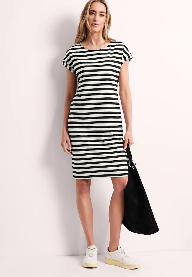 STREET ONE Jerseykleid Ohne Taschen im Streifendesign