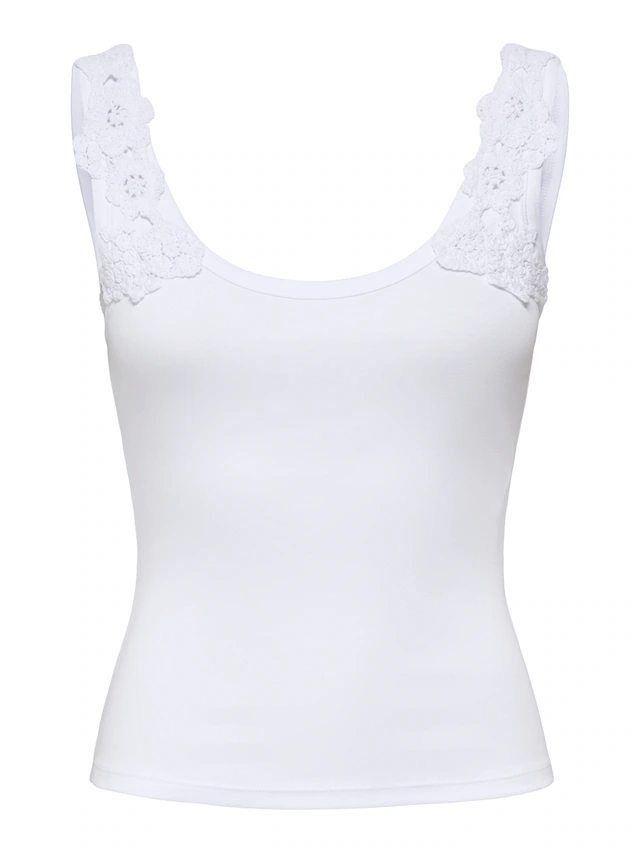 ONLY Tanktop »ONLZANNY S/L CROCHET TANK TOP CS JRS« Baumwollmischung