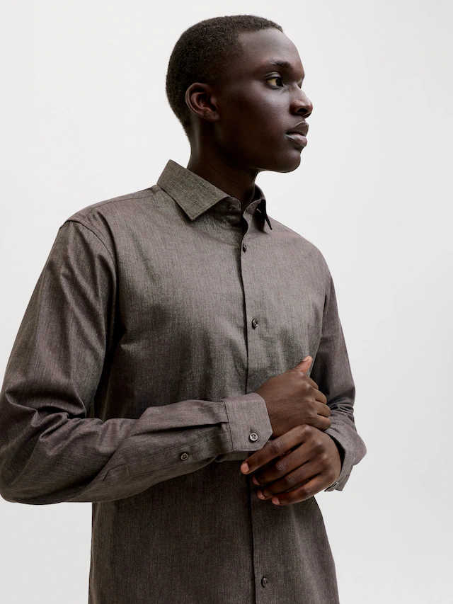 Jack & Jones Langarmhemd »JPRBLAPARKER HEATHER L/S SHIRT STYD« Baumwolle, slim fit