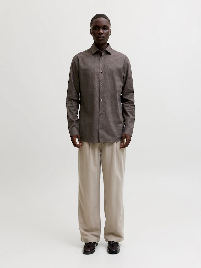 Jack & Jones Langarmhemd »JPRBLAPARKER HEATHER L/S SHIRT STYD« Baumwolle, slim fit