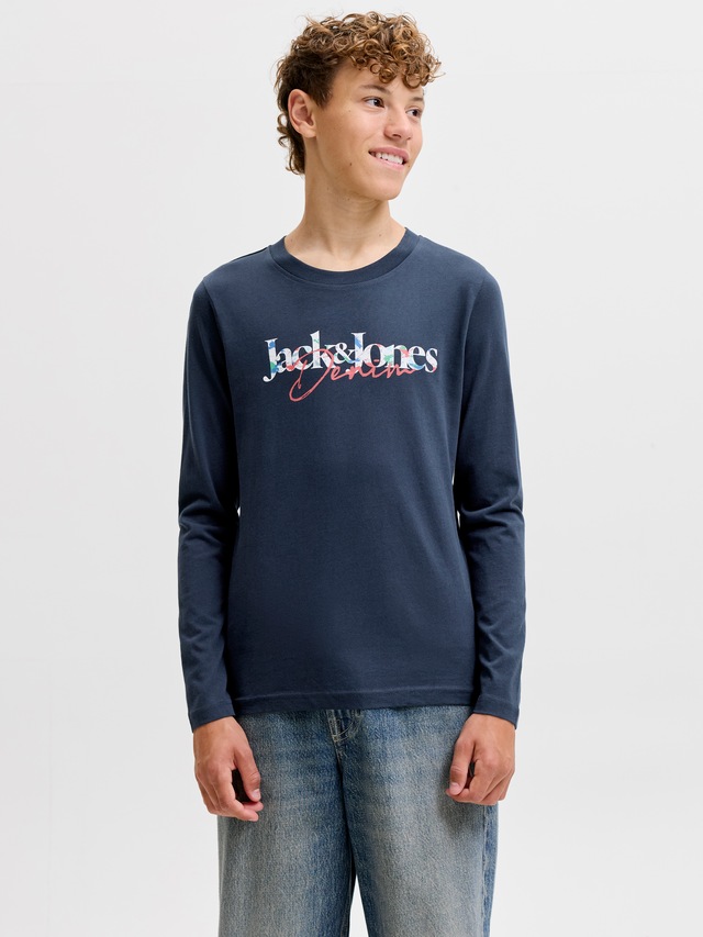 Jack & Jones Junior Langarmshirt »JJTOM TEE LS CREW NECK JNR« Baumwolle, regular fit