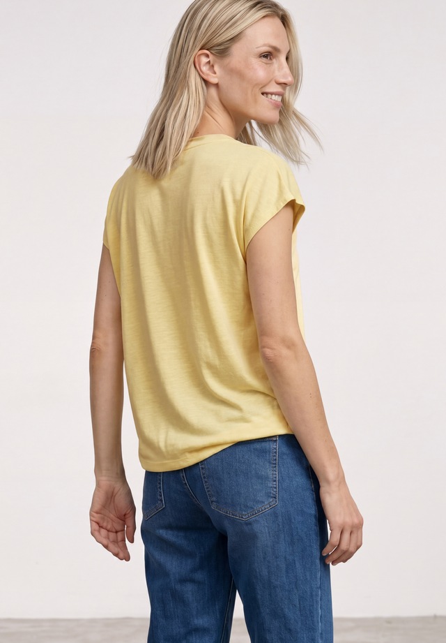 STREET ONE T-Shirt mit geschlitztem Rundhalsausschnitt
