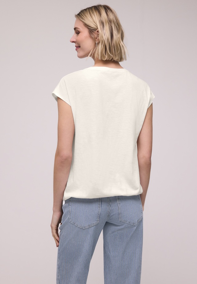 STREET ONE T-Shirt mit geschlitztem Rundhalsausschnitt
