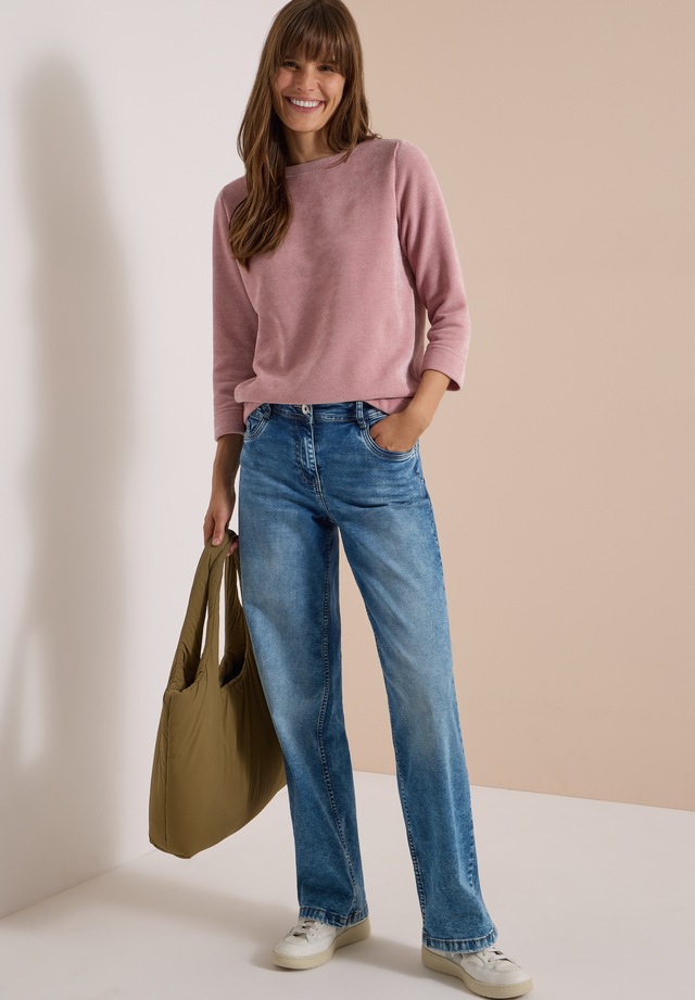 Cecil 3/4-Arm-Shirt aus Cord mit Boat Neck