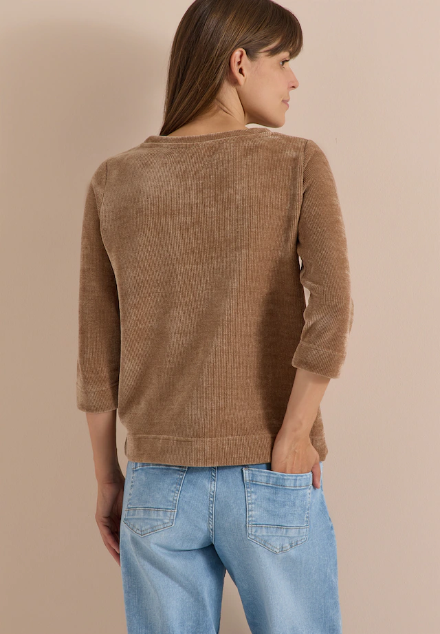 Cecil 3/4-Arm-Shirt aus Cord mit Boat Neck