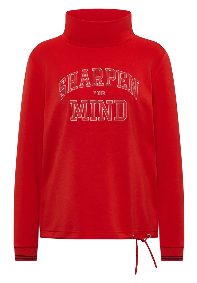 Cecil Langarmshirt mit Stehkragen und Wording