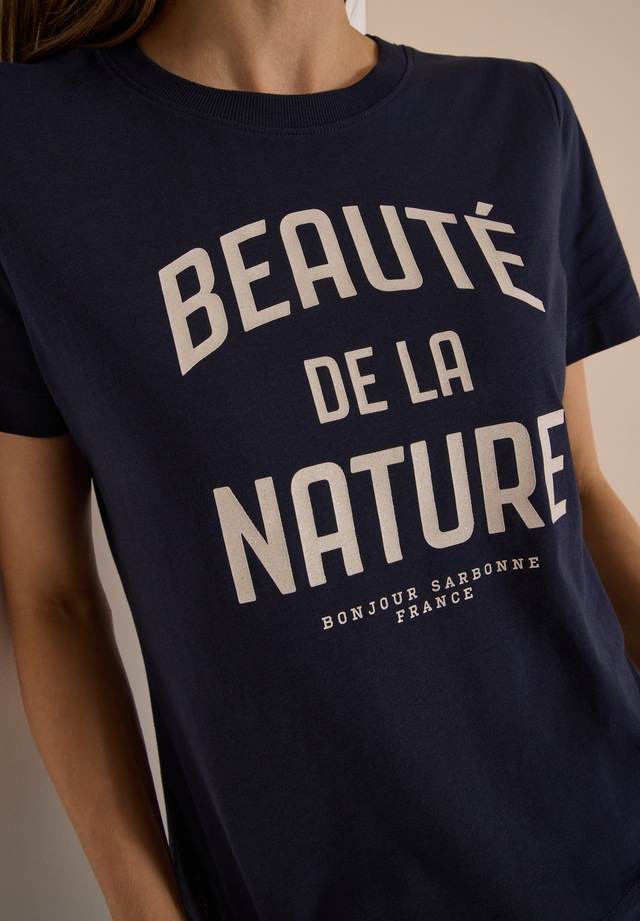 Cecil T-Shirt Sommershirt mit Rundhals und Wording