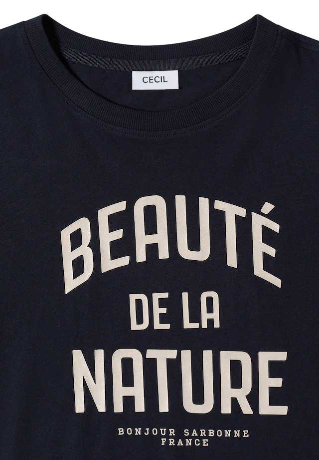 Cecil T-Shirt Sommershirt mit Rundhals und Wording