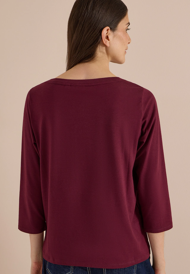 Cecil 3/4-Arm-Shirt mit Boat Neck und Print / Wording Artwork
