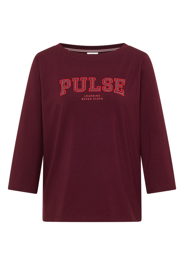 Cecil 3/4-Arm-Shirt mit Boat Neck und Print / Wording Artwork