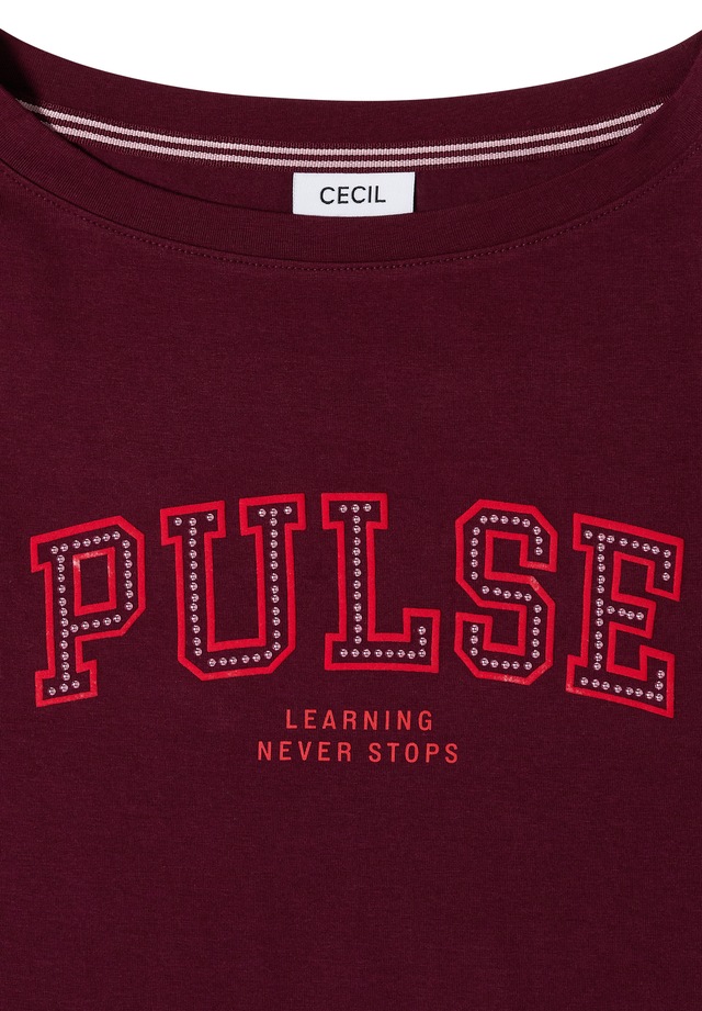 Cecil 3/4-Arm-Shirt mit Boat Neck und Print / Wording Artwork