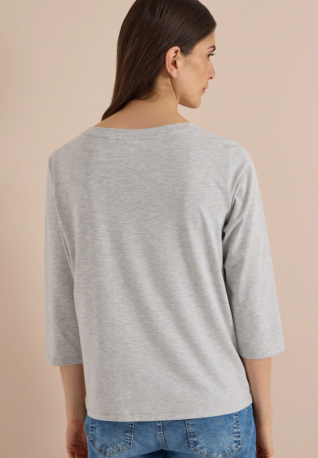 Cecil 3/4-Arm-Shirt mit Boat Neck und Print / Wording Artwork