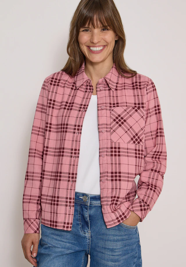 Cecil Langarmbluse Cordbluse mit Karomuster