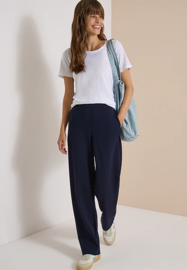 Cecil Stoffhose »Style NEELE« Jerseyhose im Loose Fit und mit Elastik-Bund