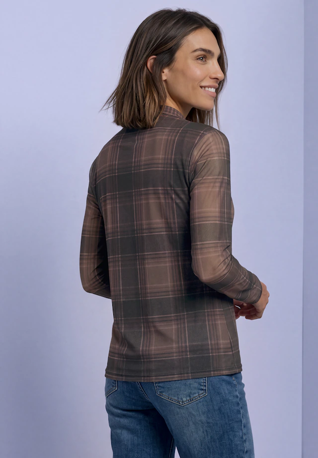 STREET ONE Langarmshirt Mesh-Shirt mit Rundhals und Prints