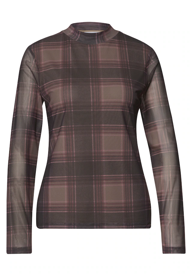 STREET ONE Langarmshirt Mesh-Shirt mit Rundhals und Prints