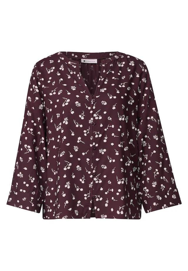 STREET ONE Druckbluse 3/4-Tunika-Bluse mit Splitneck und Allover-Print