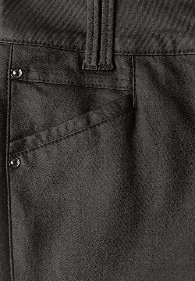 STREET ONE Lederimitathose »Style York« Mid Waist Hose im Slim Fit in Leder-Optik