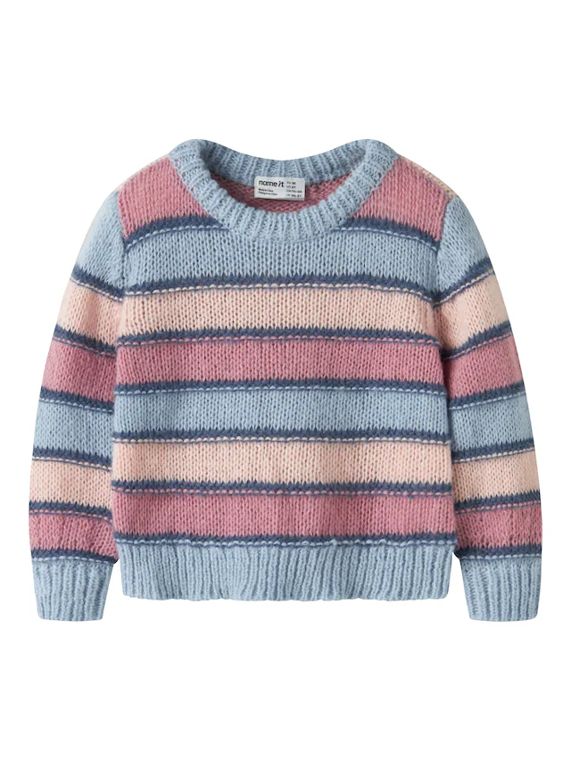 Name It Rundhalspullover »NMFLERNORT LS KNIT« Kunstfaser, regular fit