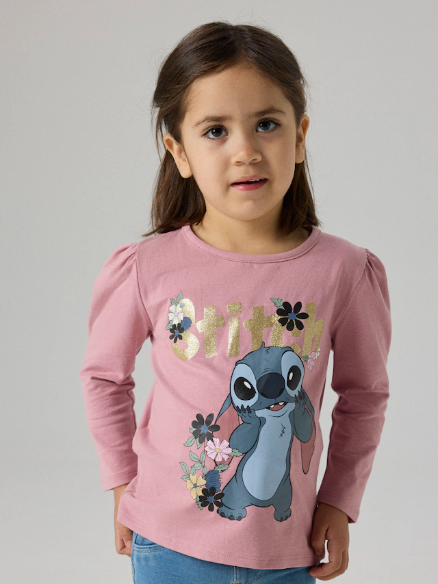 Name It T-Shirt »NMFJINA STITCH LS TOP BOX NOOS WDI« Baumwollmischung, regular fit