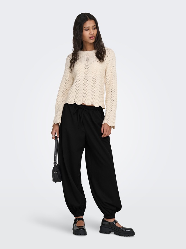 JDY Schlupfhose »JDYPALOMA MW LOOSE PANT WVN NOOS« Materialmix