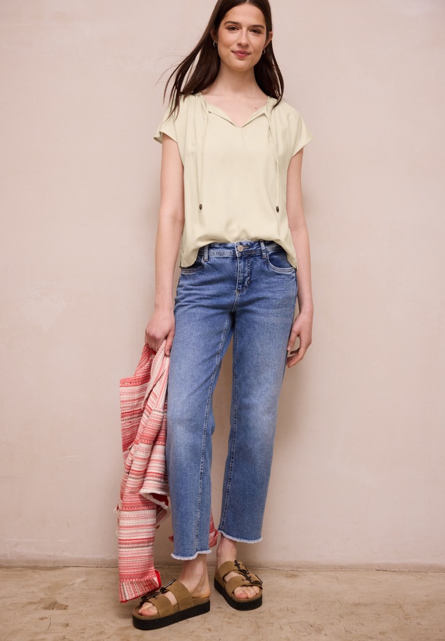 STREET ONE STUDIO Kurzarmbluse aus softer Viskose