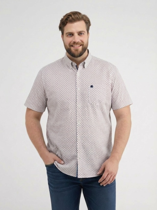 LERROS Kurzarmhemd »Kurzarmhemd mit geometrischem Print, große Größen«