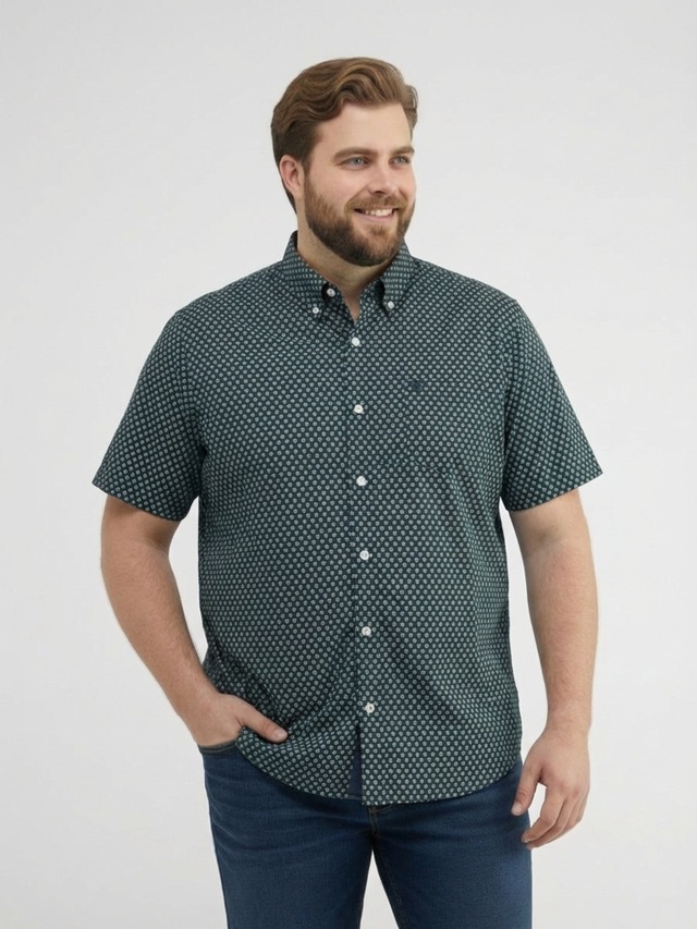 LERROS Kurzarmhemd »Kurzarmhemd mit geometrischem Print, große Größen«