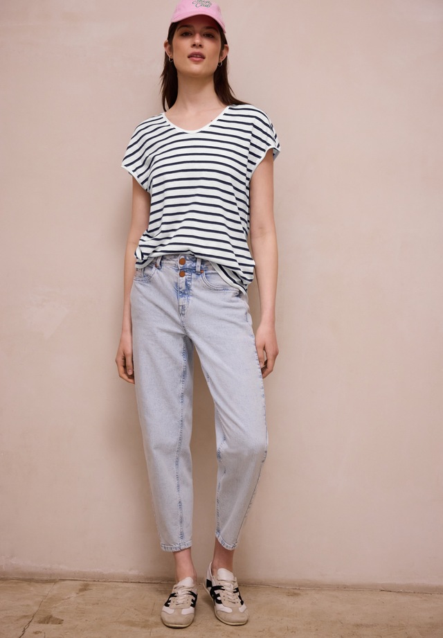 STREET ONE STUDIO V-Shirt im Streifen-Design