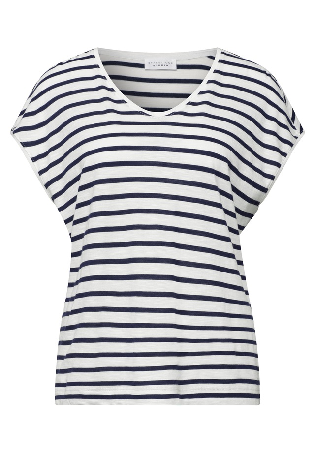 STREET ONE STUDIO V-Shirt im Streifen-Design