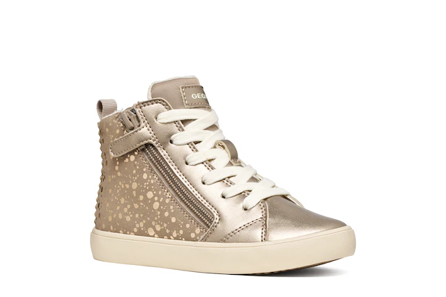 Geox Sneaker »J GISLI GIRL« Schnürboots in Metallicoptik, Warmfutter, Größenschablone zum Download