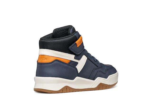Geox Sneaker »J PERTH BOY« Freizeitschuh mit Kontrastbesätzen, Gummizug und Klettriemchen