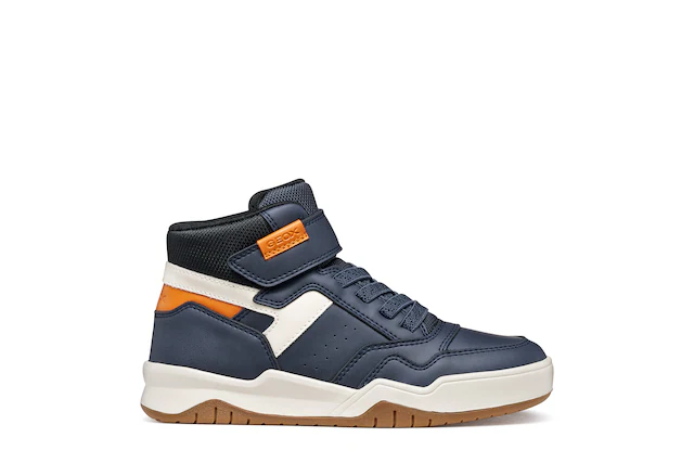 Geox Sneaker »J PERTH BOY« Freizeitschuh mit Kontrastbesätzen, Gummizug und Klettriemchen