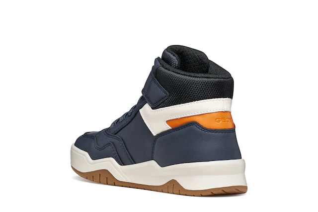Geox Sneaker »J PERTH BOY« Freizeitschuh mit Kontrastbesätzen, Gummizug und Klettriemchen