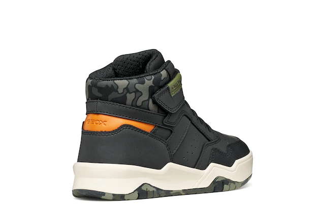 Geox Sneaker »J PERTH BOY« Freizeitschuh mit Kontrastbesätzen, Gummizug und Klettriemchen